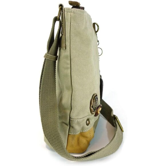 Chala Cotton Canvas Patch Crossbody Bag Purse - Hedgehog, Sand NWT - Picture 8 of 9